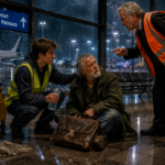 Der alte Mann am Flughafen